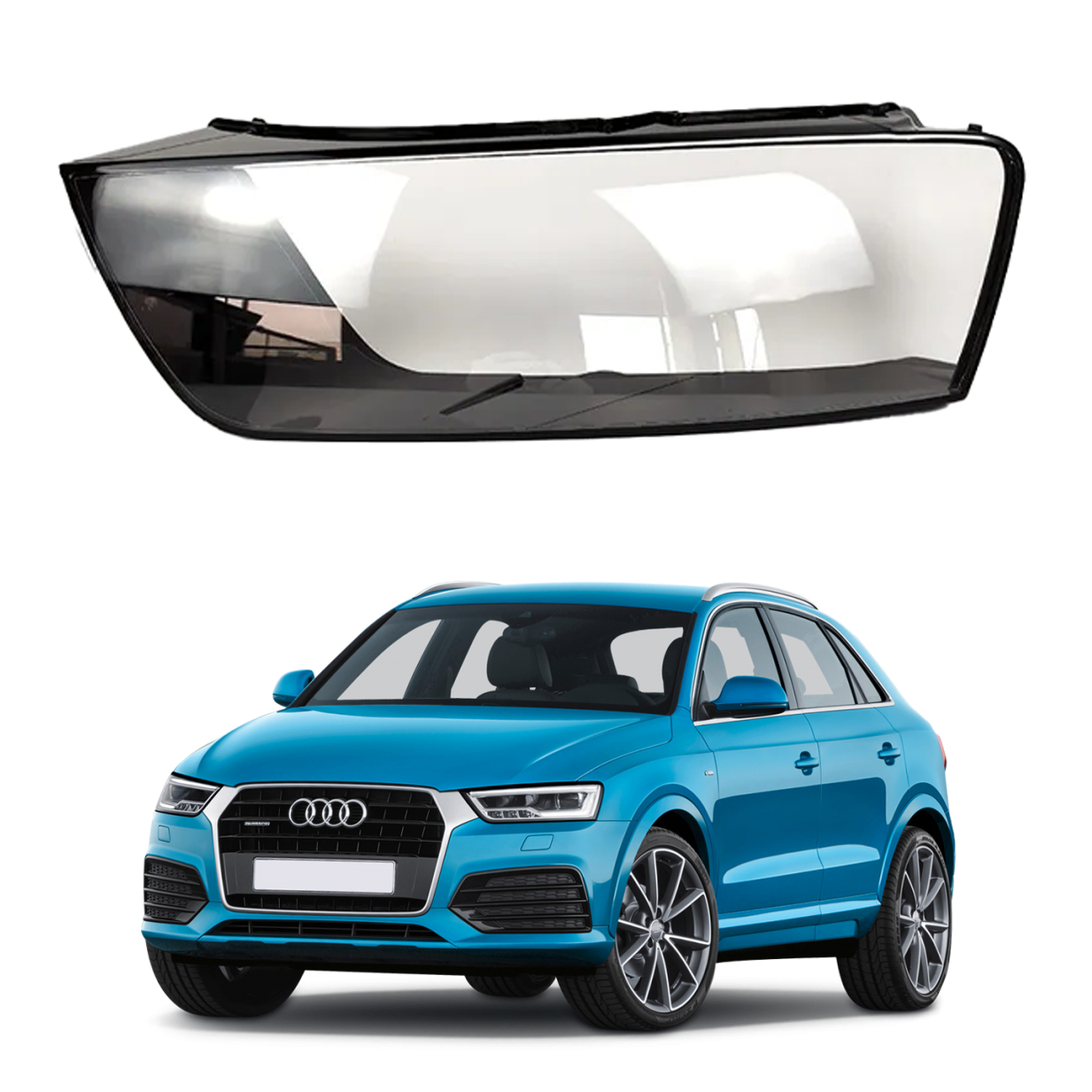 Дясно стъкло / капак за фар Audi Q3 (15-18)