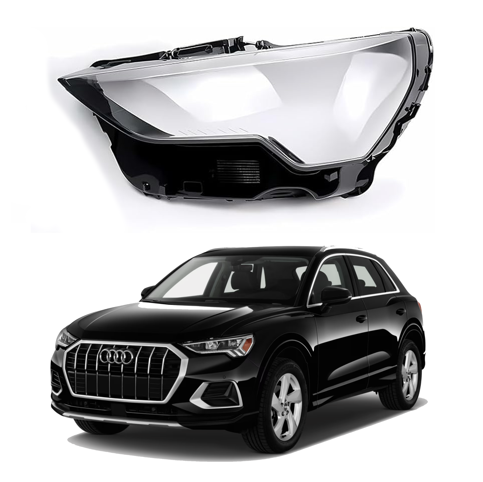 Ляво стъкло / капак за фар Audi Q3 (19-22)