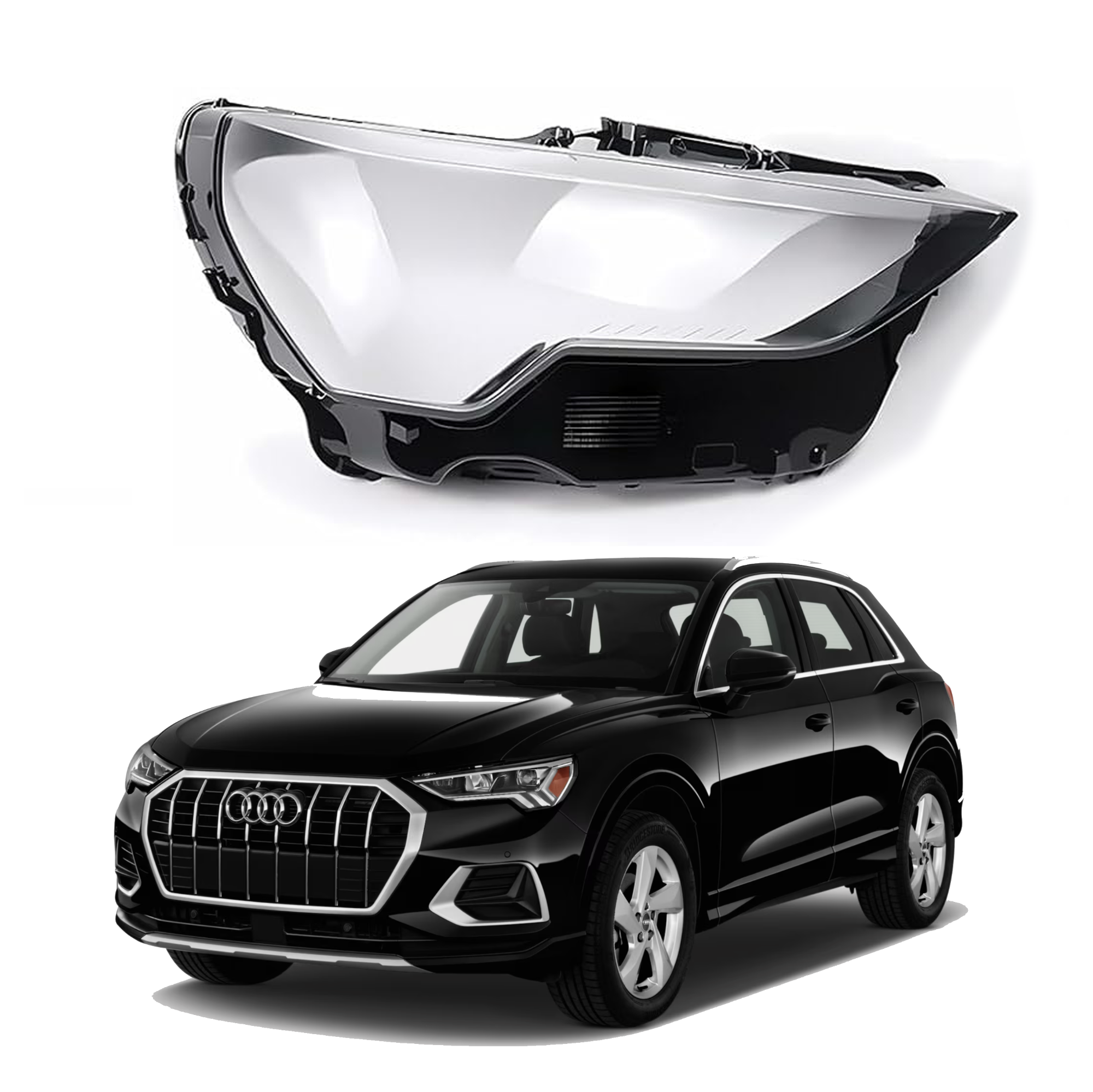 Дясно стъкло / капак за фар Audi Q3 (19-22)