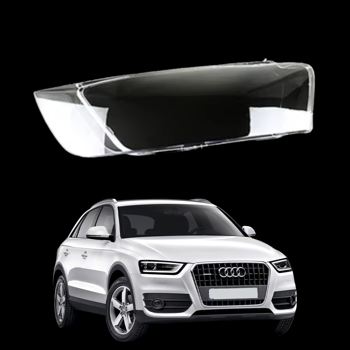 Ляво стъкло / капак за фар Audi Q3 (12-15)