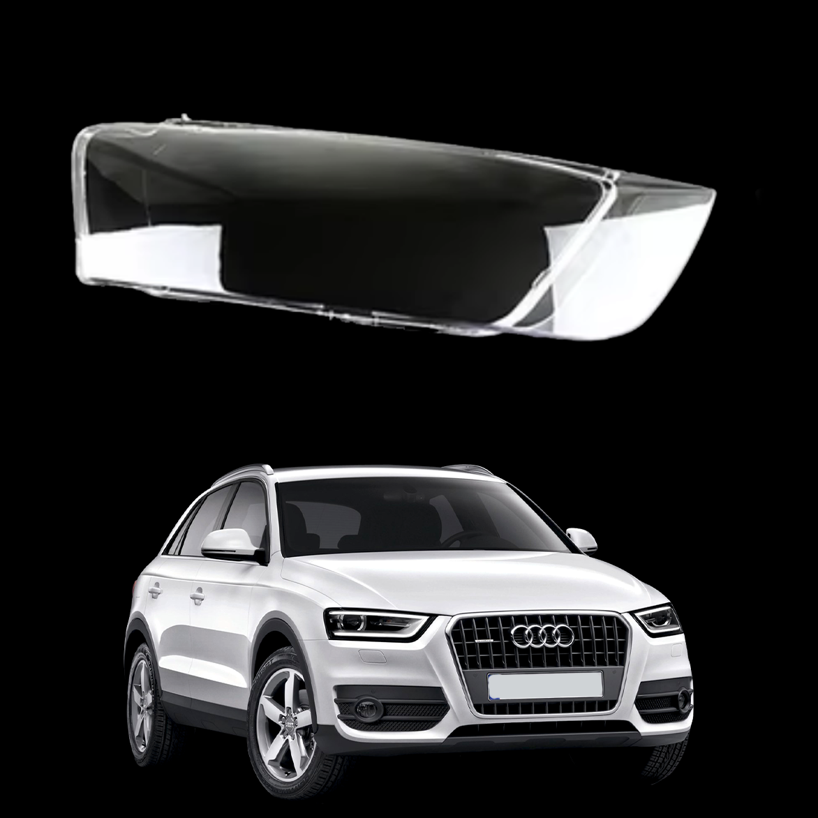 Дясно стъкло / капак за фар Audi Q3 (12-15)