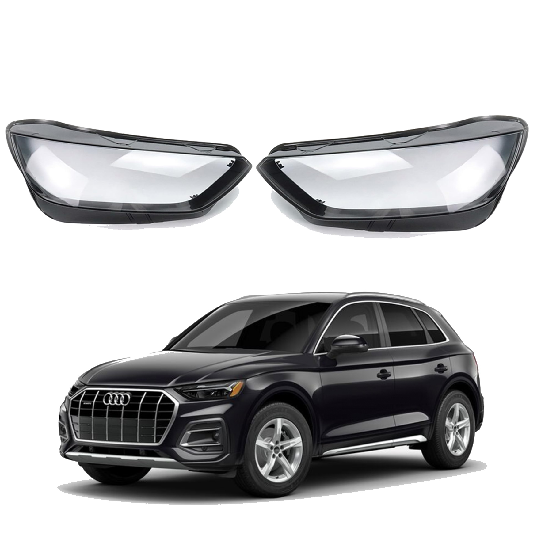 Комплект стъкла / капаци за фарове Audi Q5 (21-22), ляво и дясно 