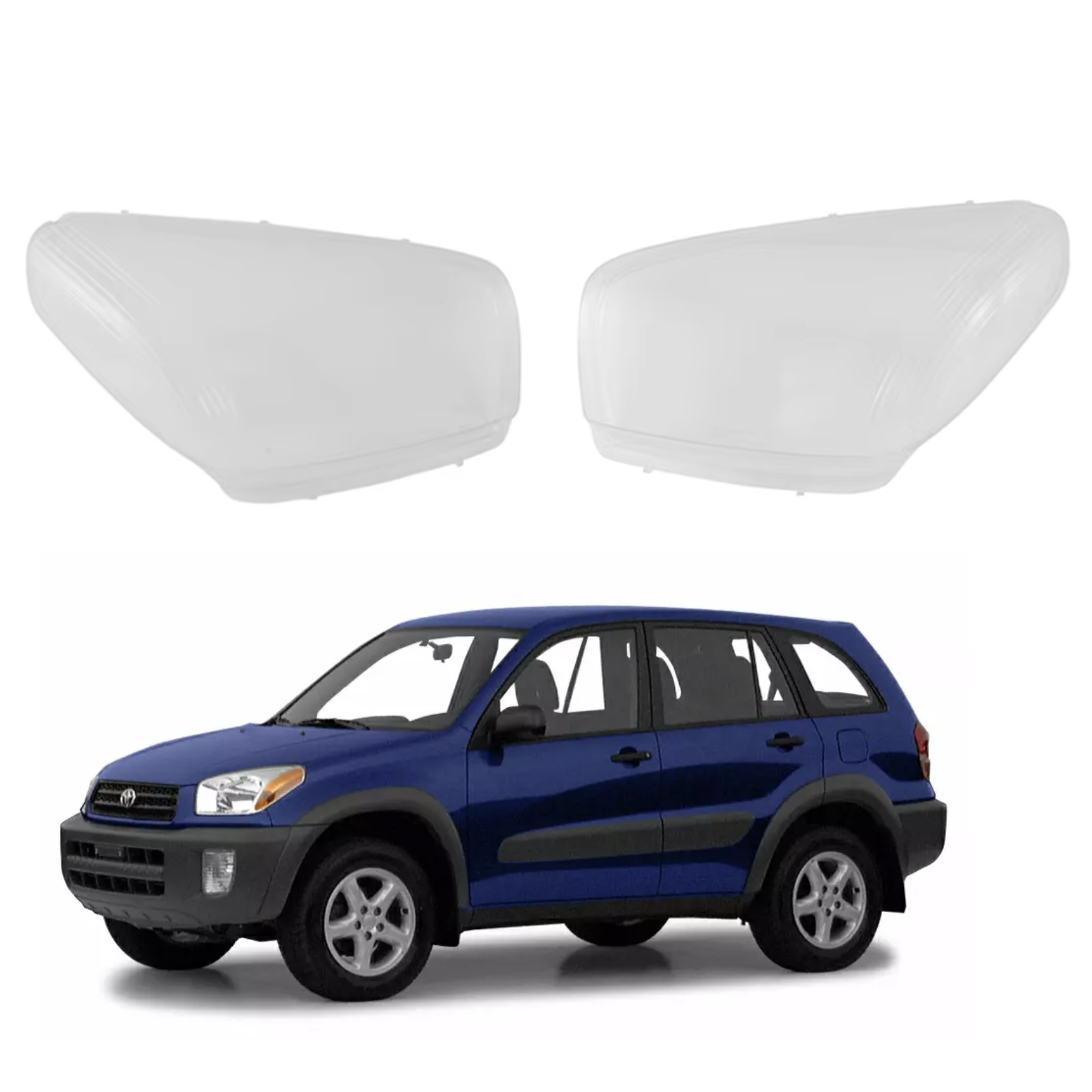 Комплект стъкла / капаци за фарове Toyota RAV4 (01-04), ляво и дясно 