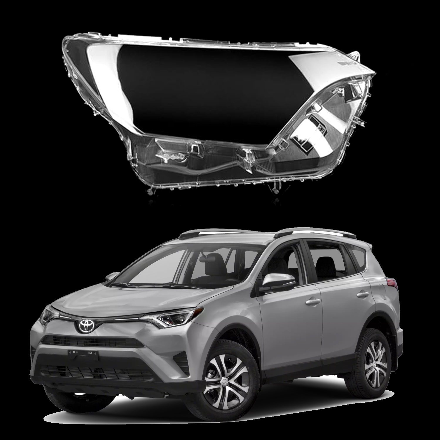 Дясно стъкло / капак за фар Toyota RAV4 (16-18)