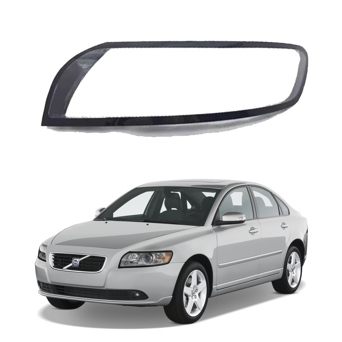 Ляво стъкло за фар на Volvo S40 (2007-2012)