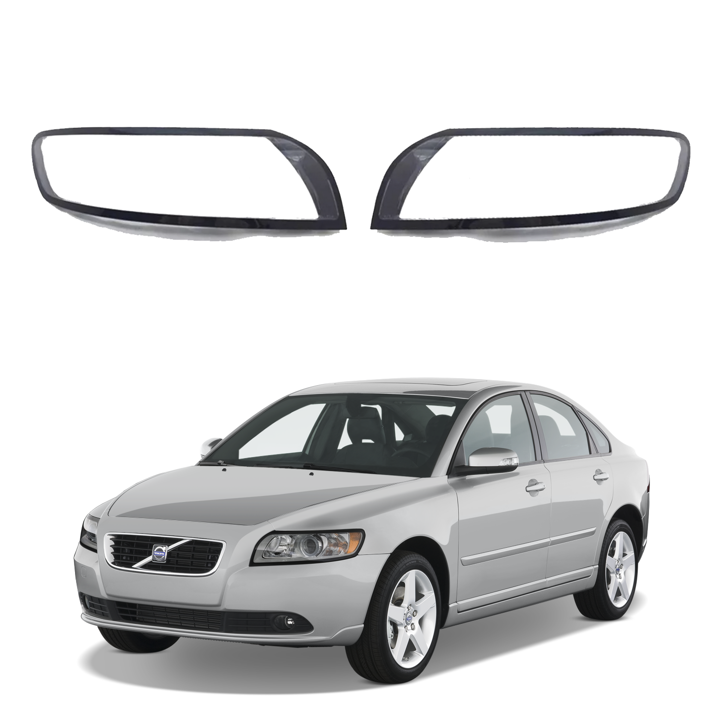 Комплект стъкла за фарове на Volvo S40 (2007-2012), ляво и дясно 
