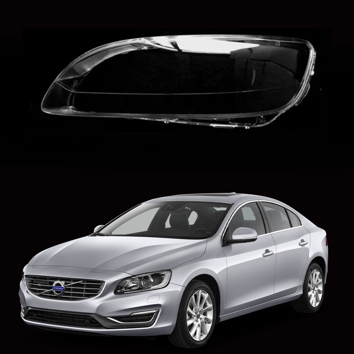 Ляво стъкло за фар на Volvo S60 (2014-2016)