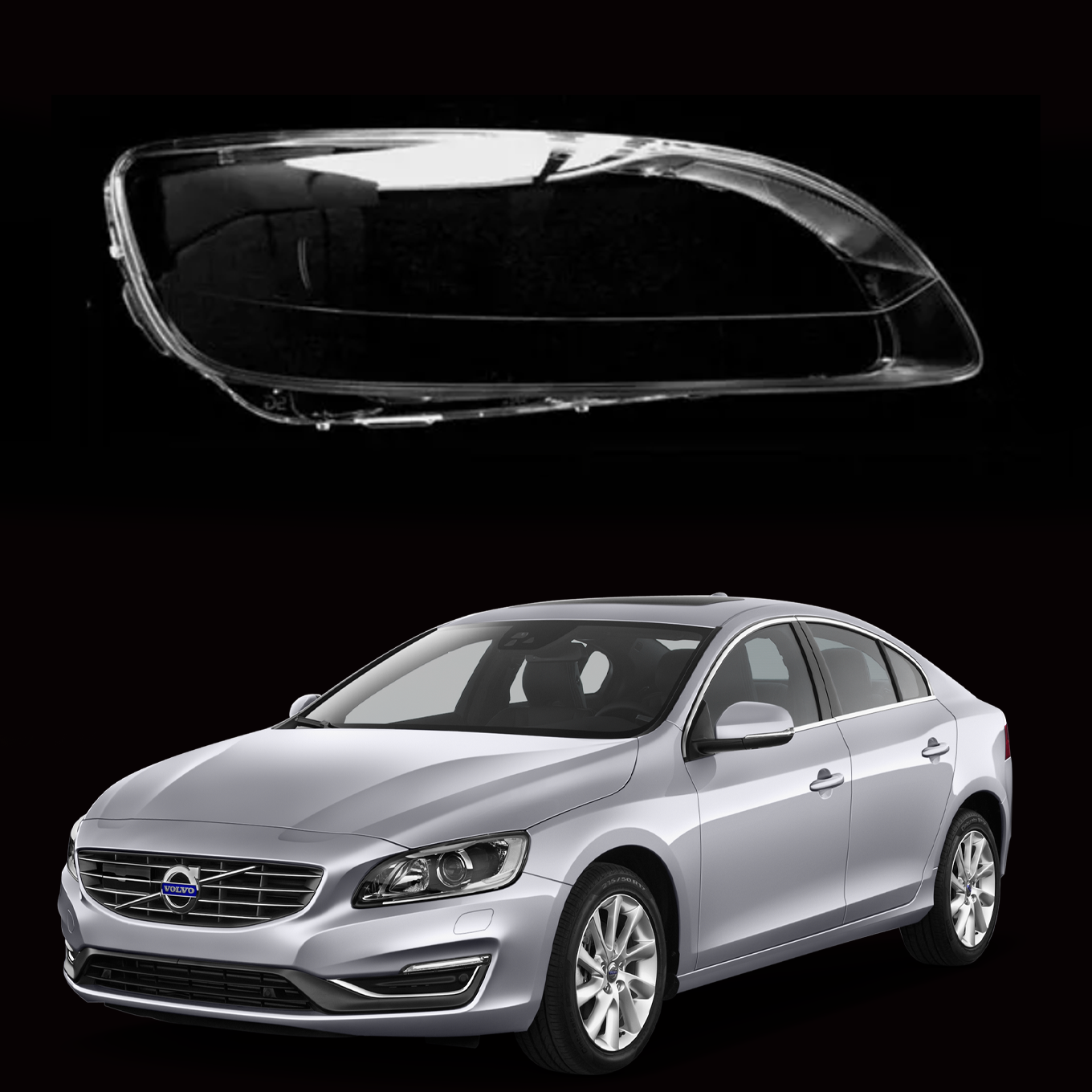 Дясно стъкло за фар на Volvo S60 (2014-2016)