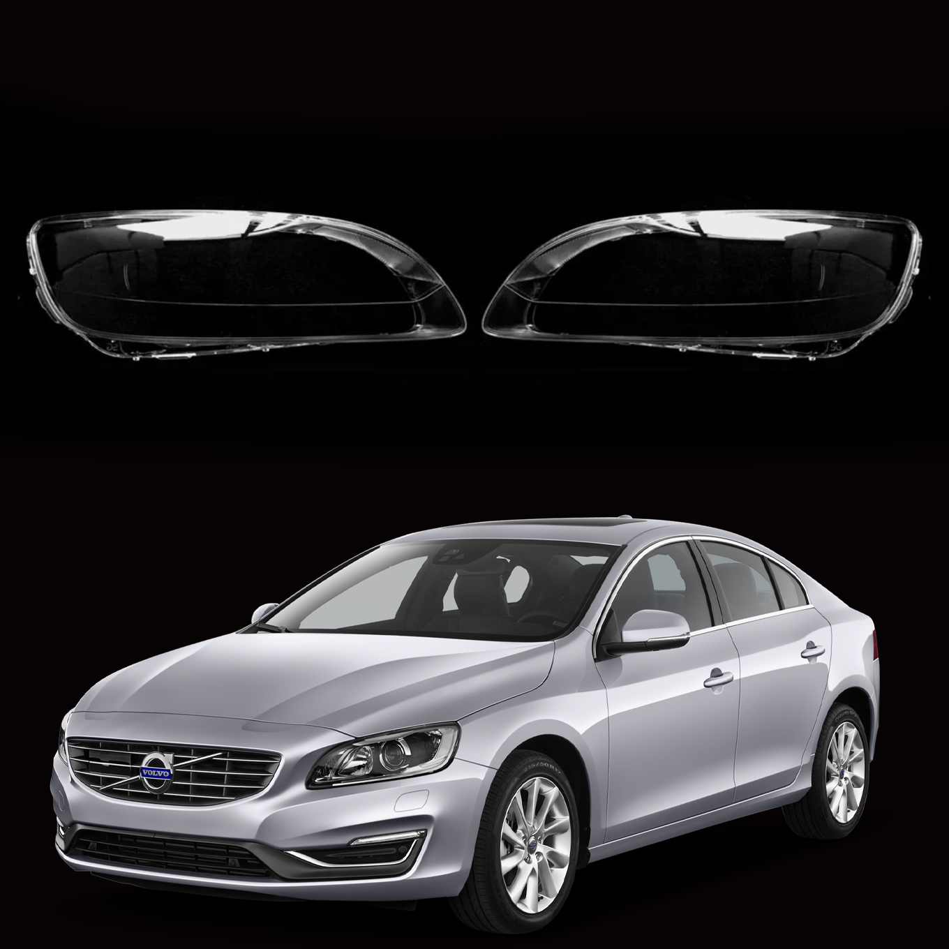 Комплект стъкла за фарове на Volvo S60 (2014-2016), ляво и дясно 
