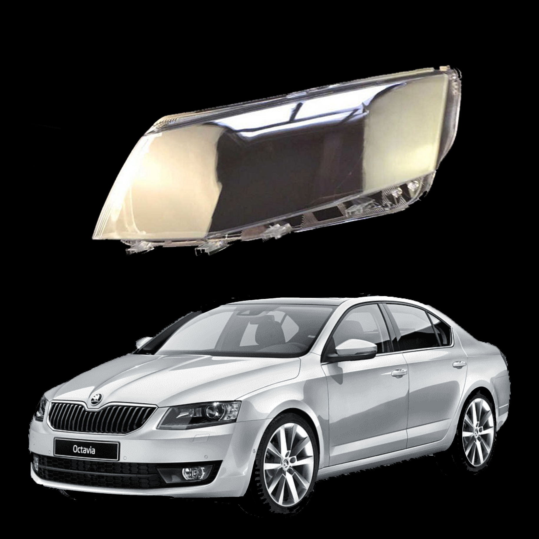 Ляво стъкло / капак за фар Skoda Octavia 3 A7 (14-17)