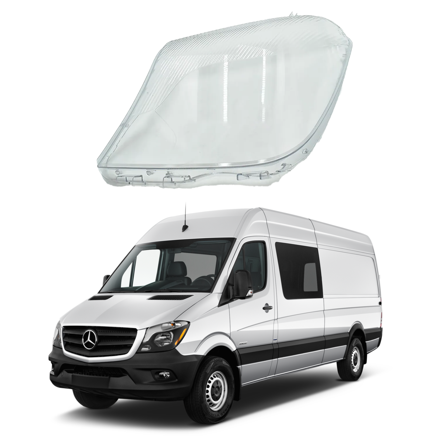 Ляво стъкло / капак за фар Mercedes Sprinter W906 (16-18)