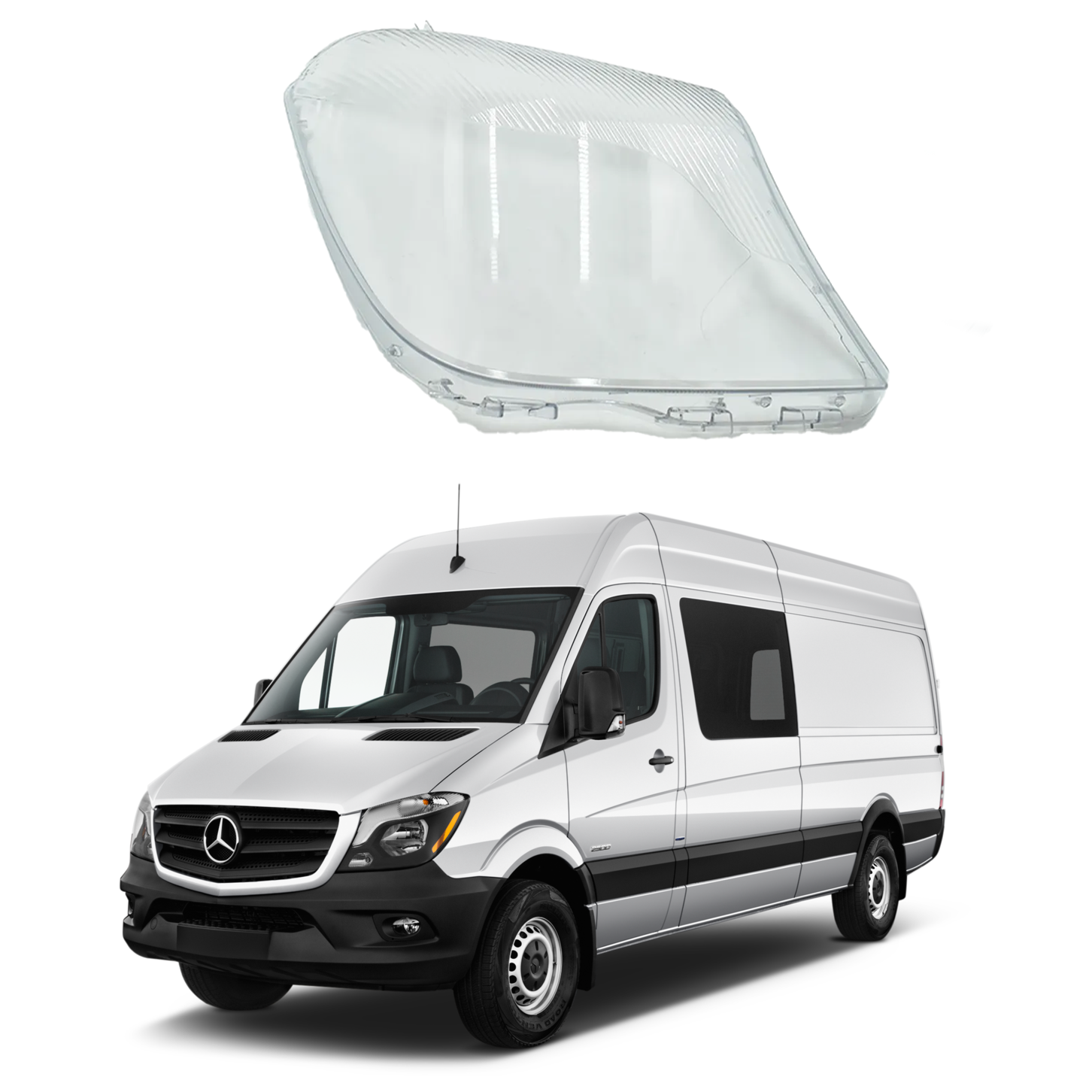 Дясно стъкло / капак за фар Mercedes Sprinter W906 (16-18)