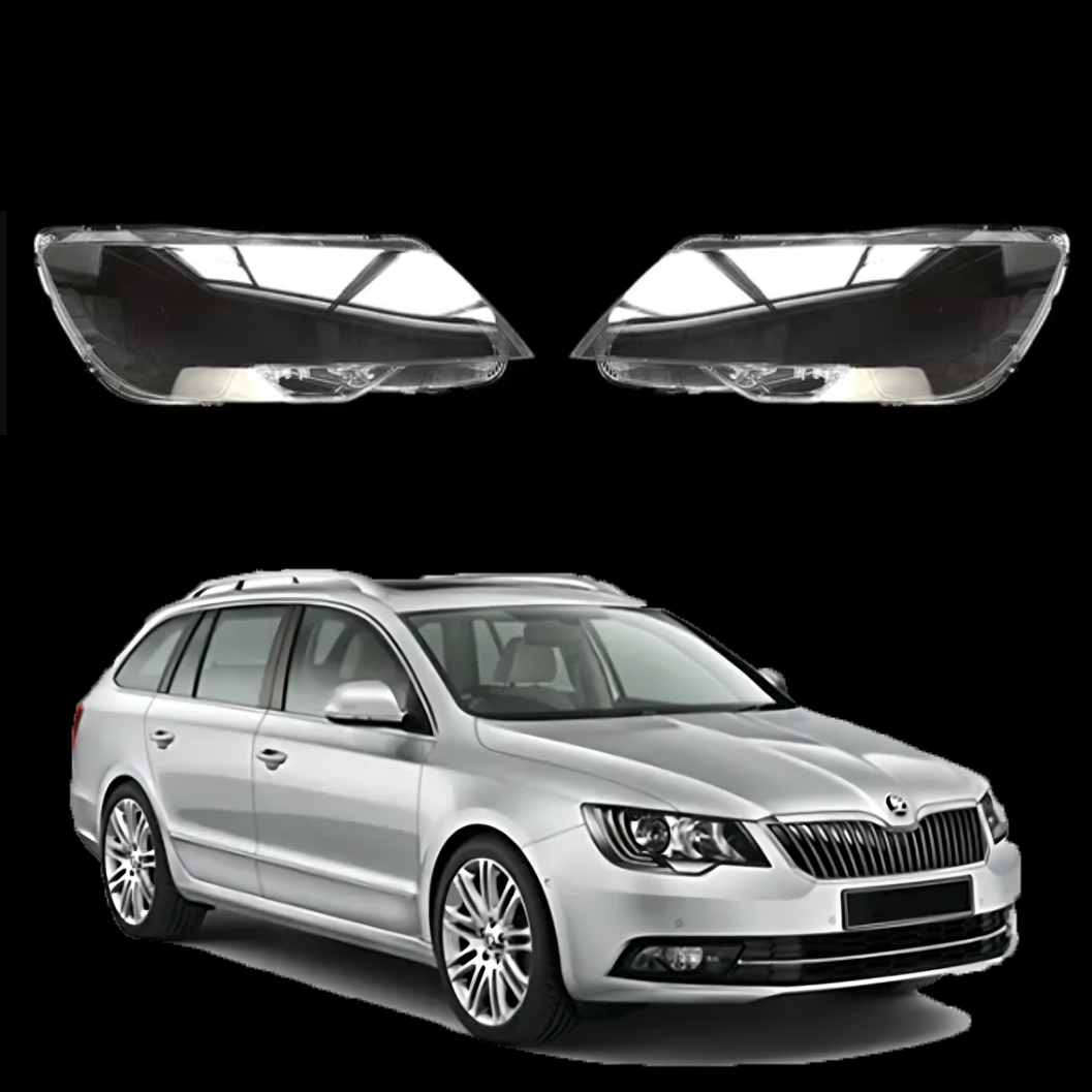Комплект стъкла / капаци за фарове Skoda Superb 2 Facelift (13-15), ля