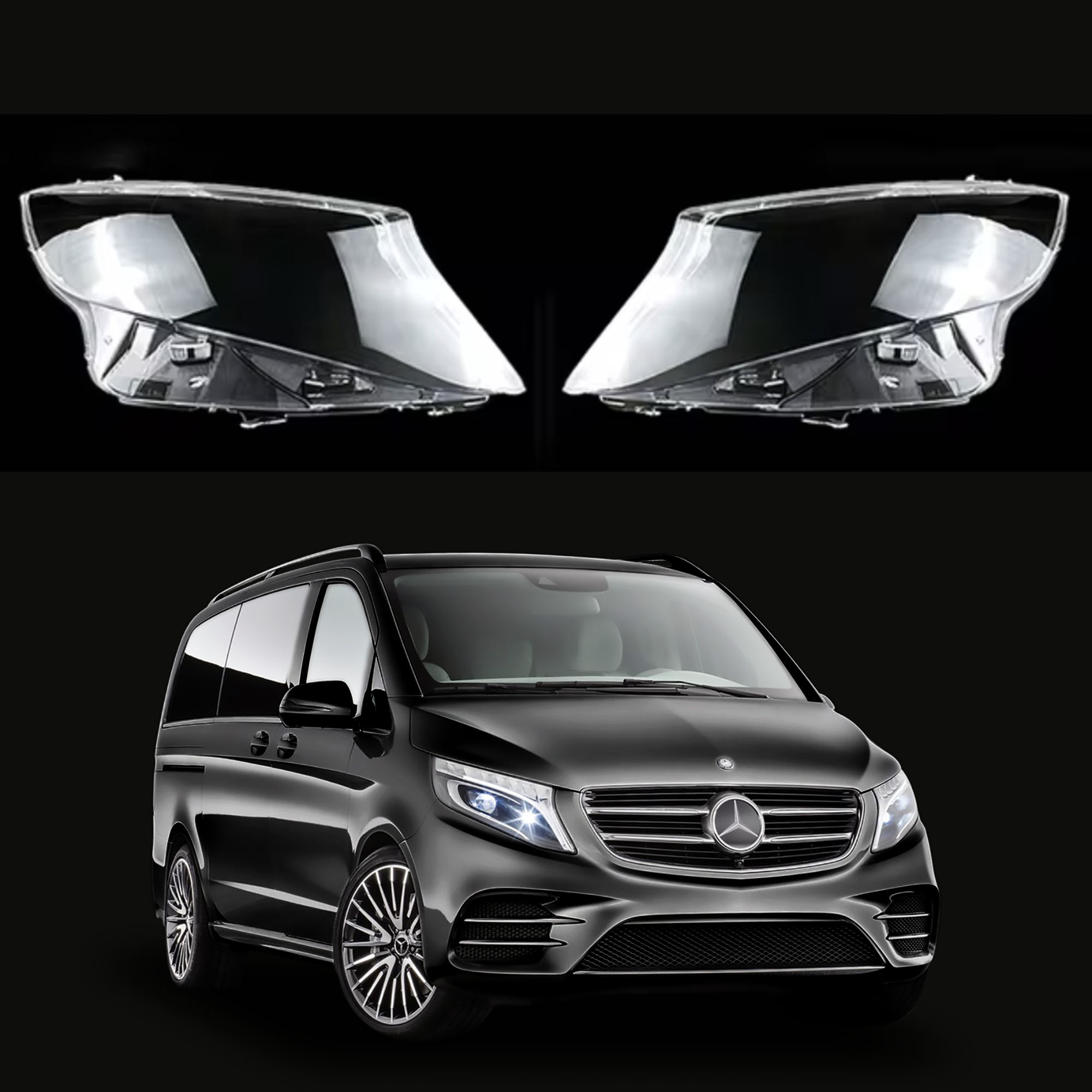 Комплект стъкла / капаци за фарове Mercedes-benz VITO W447 (16-19)