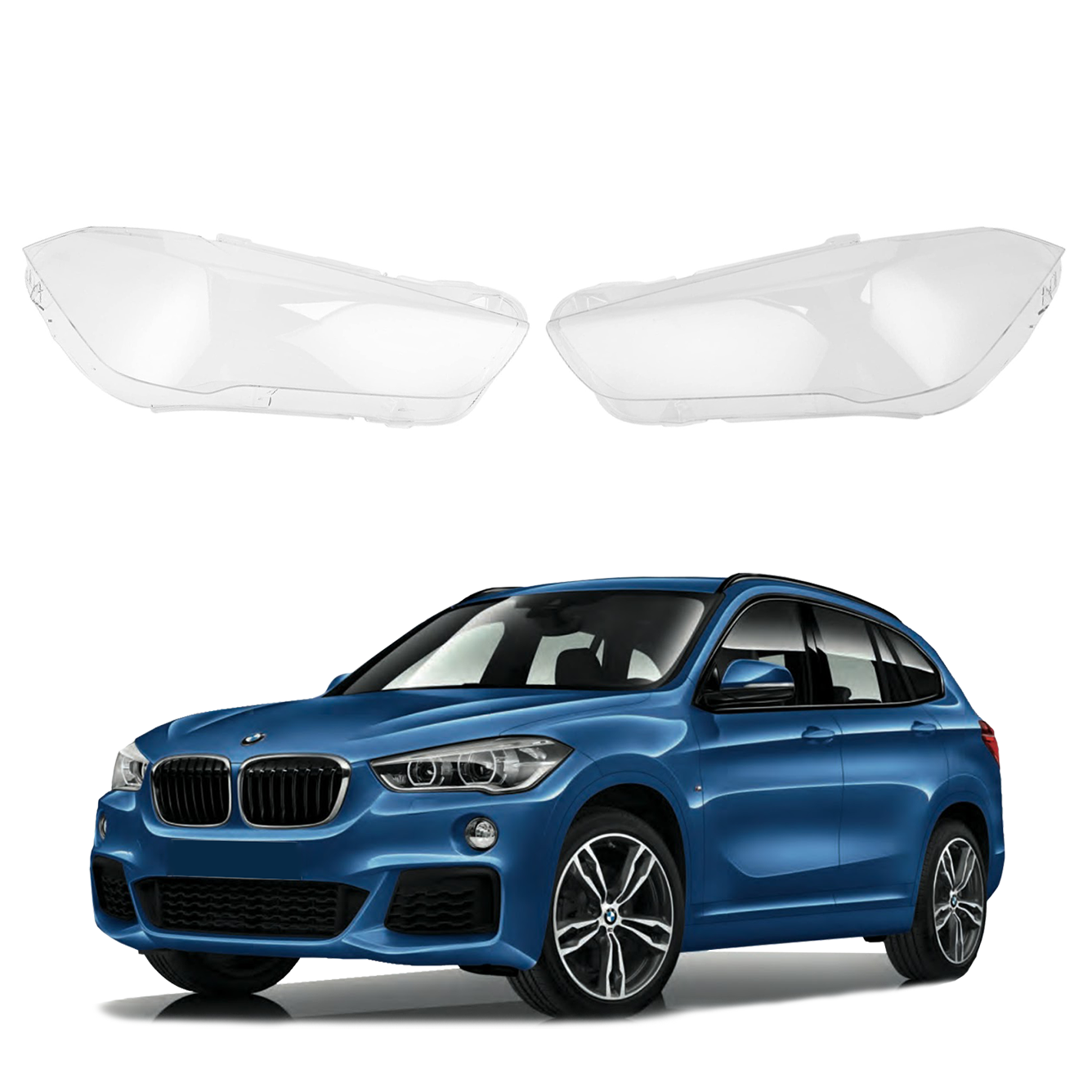 Комплект стъкла / капаци за фарове BMW X1 F48 F49 (2016-2019), ляво и 
