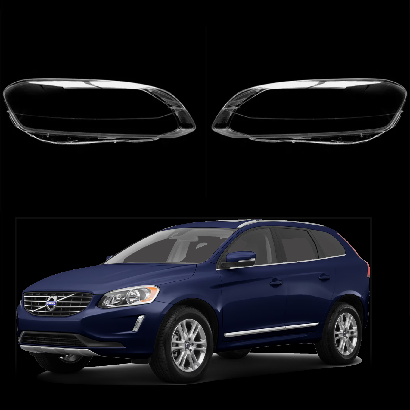 Комплект стъкла за фарове на Volvo XC60 (2014-2016), ляво и дясно 