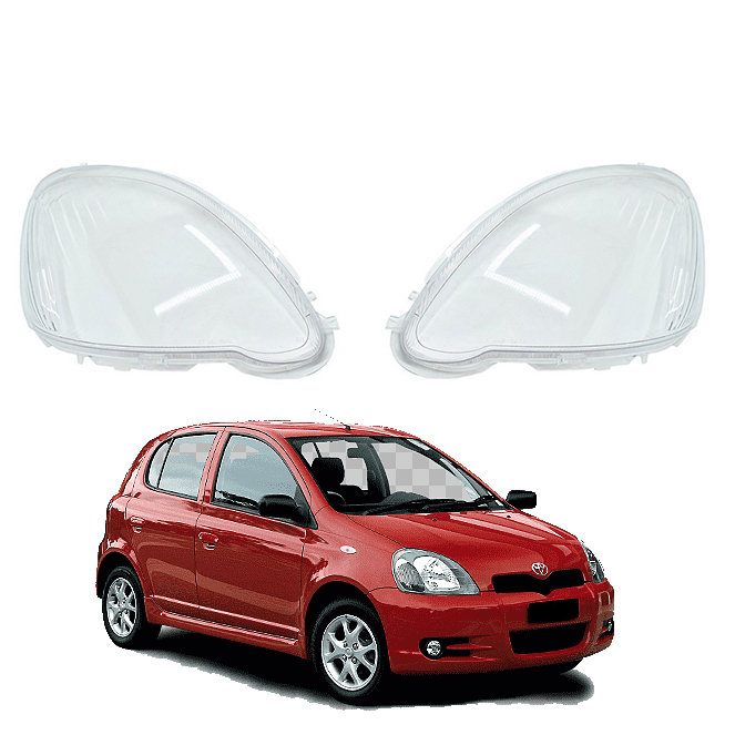 Комплект стъкла / капаци за фарове Toyota Yaris (03-05), ляво и дясно 