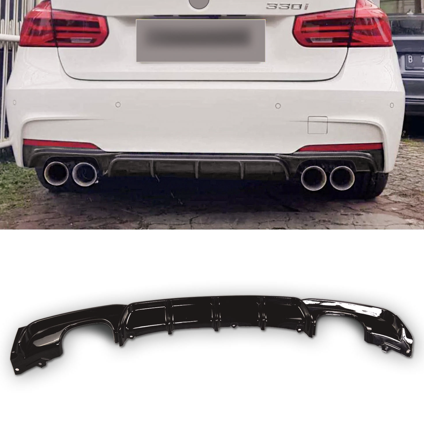 Дифузьор за BMW 3 серия F30 F31 M Performance лип за задна броня (2012
