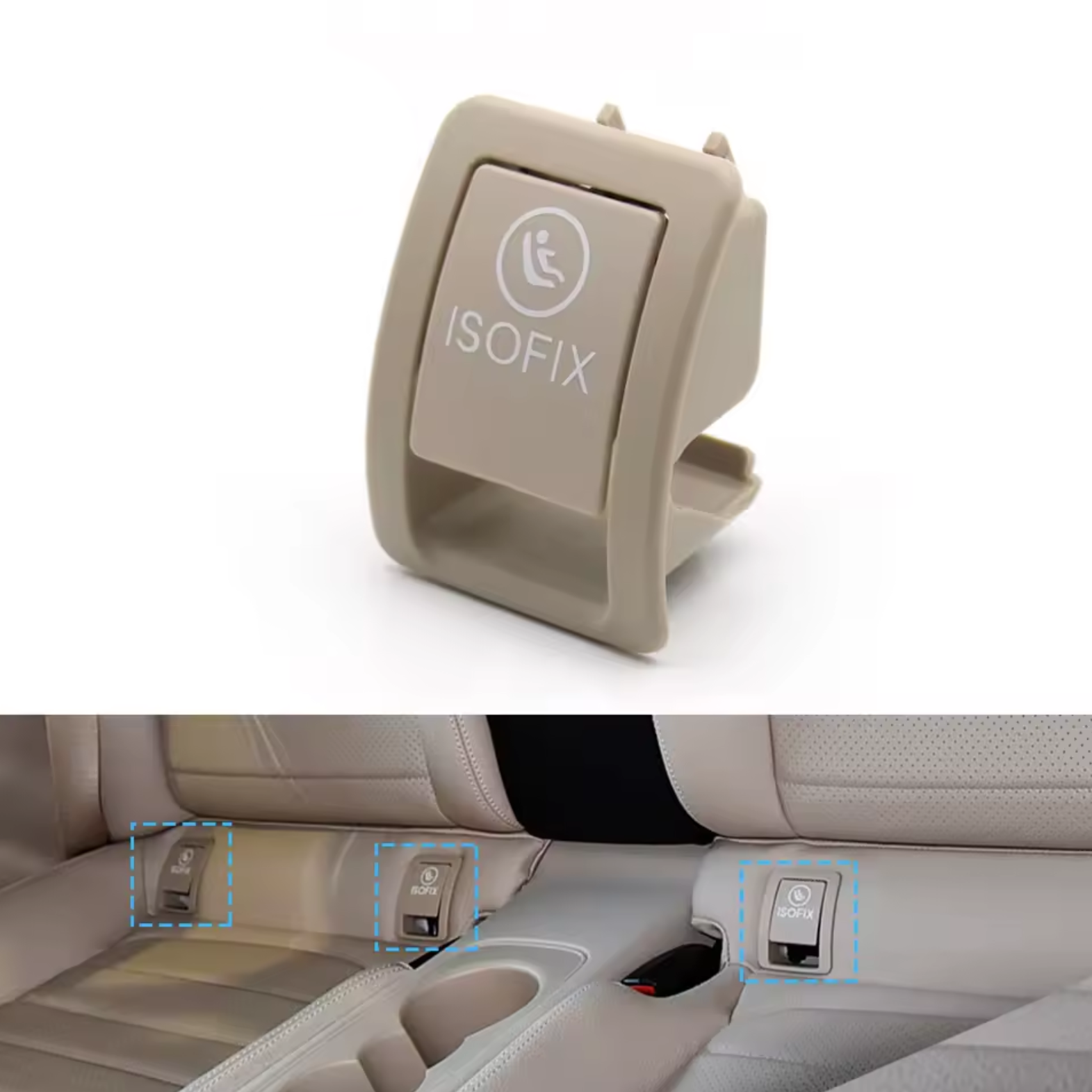 Черно капаче цяло за isofix / изофикс на Mercedes C class W205 (2014-2