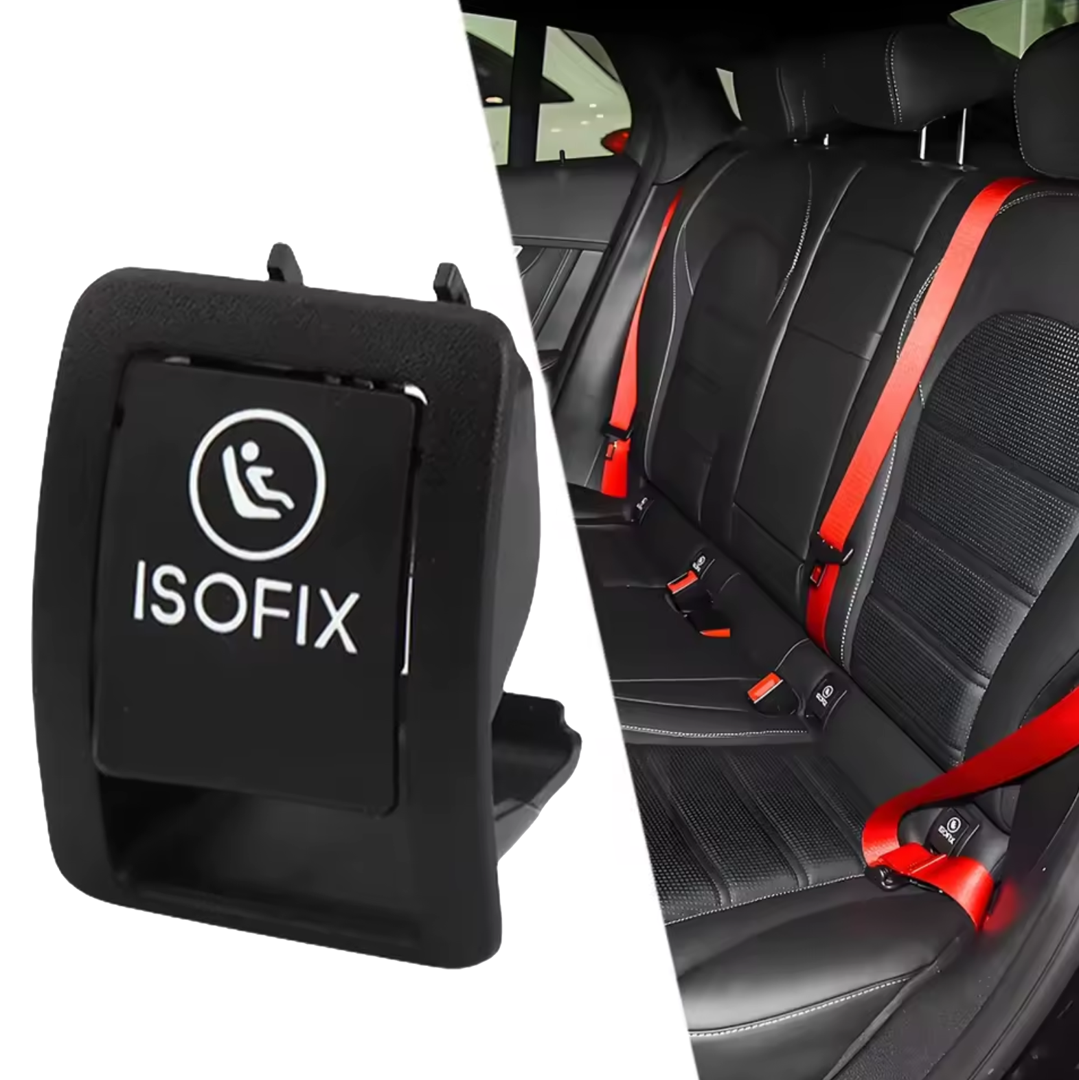 Черно капаче цяло за isofix / изофикс на Mercedes GLC W253 EQC W293 (2