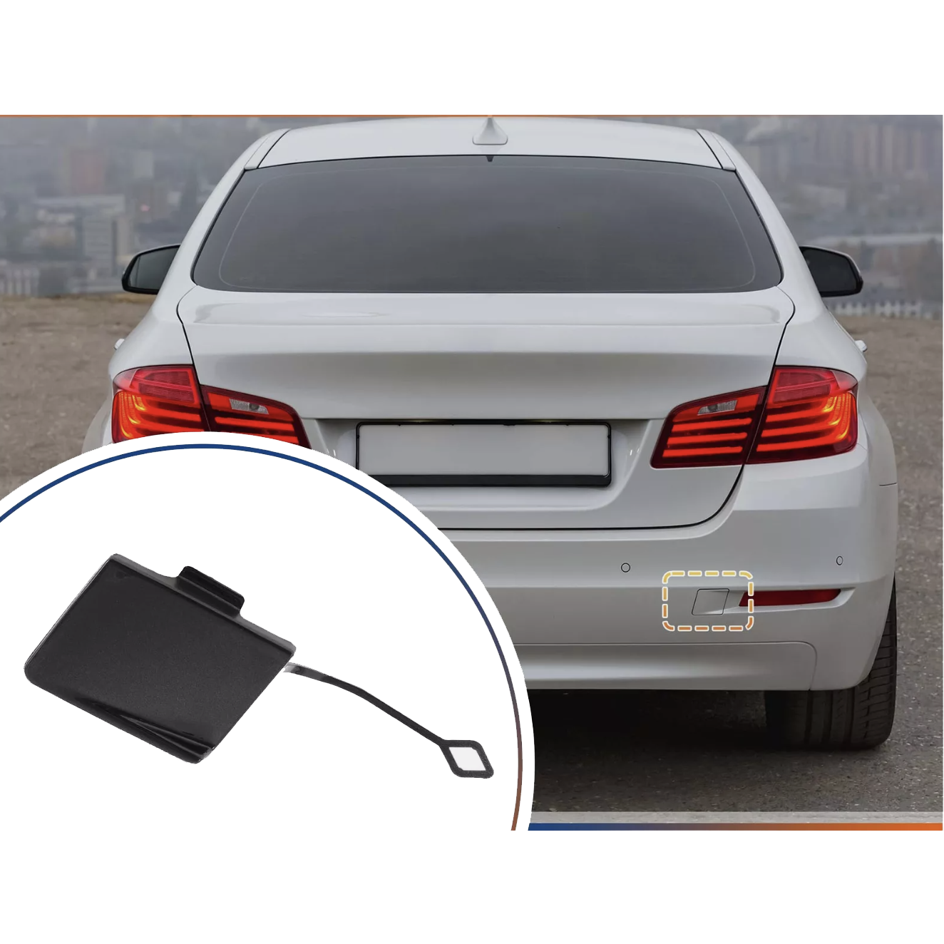 Капаче за куката на задната броня на BMW F10 facelift Modern/Luxury (1