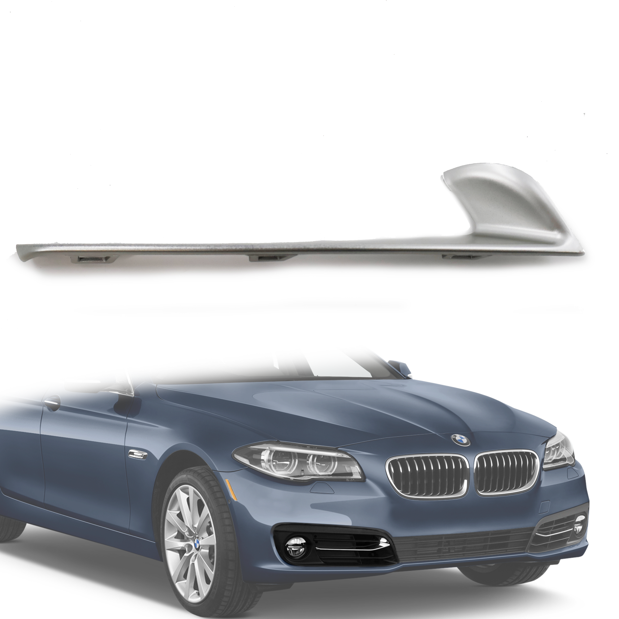 Къса лайсна за решетка на десен халоген на BMW 5 серия F10 F11 LCI / F