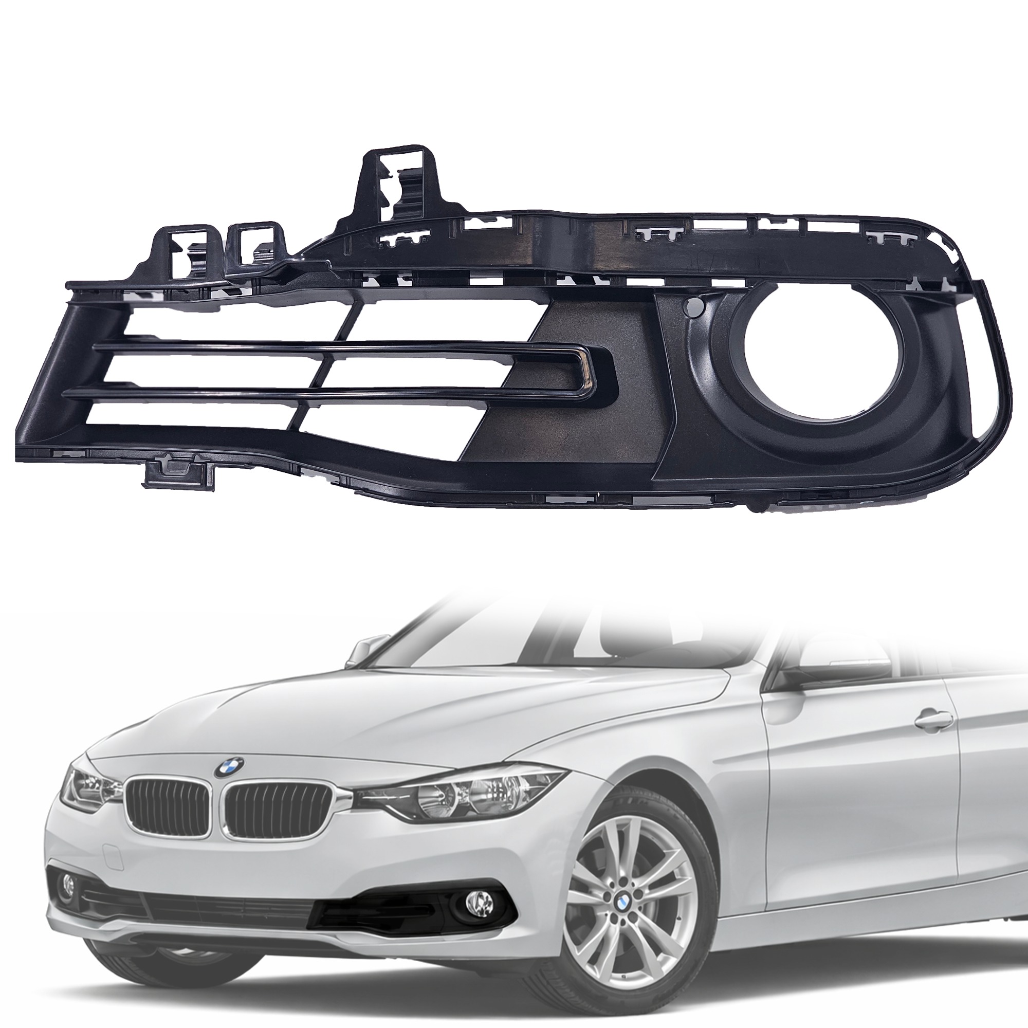 Решетка за ляв халоген в предна броня на BMW 3 серия F30 F31 LCI / Fac