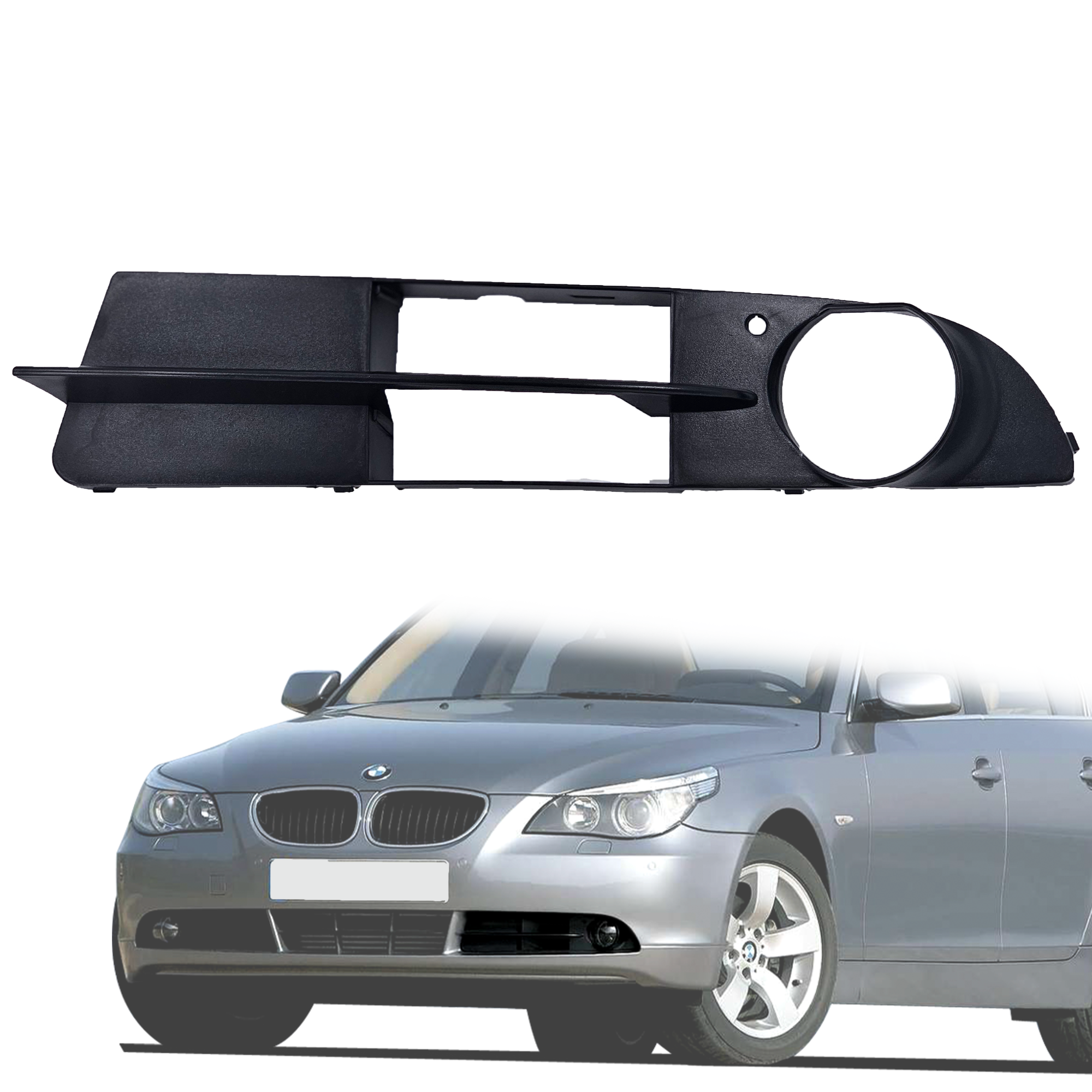 Решетка за ляв халоген в предна броня на BMW 5 серия E60 E61 (2003-201