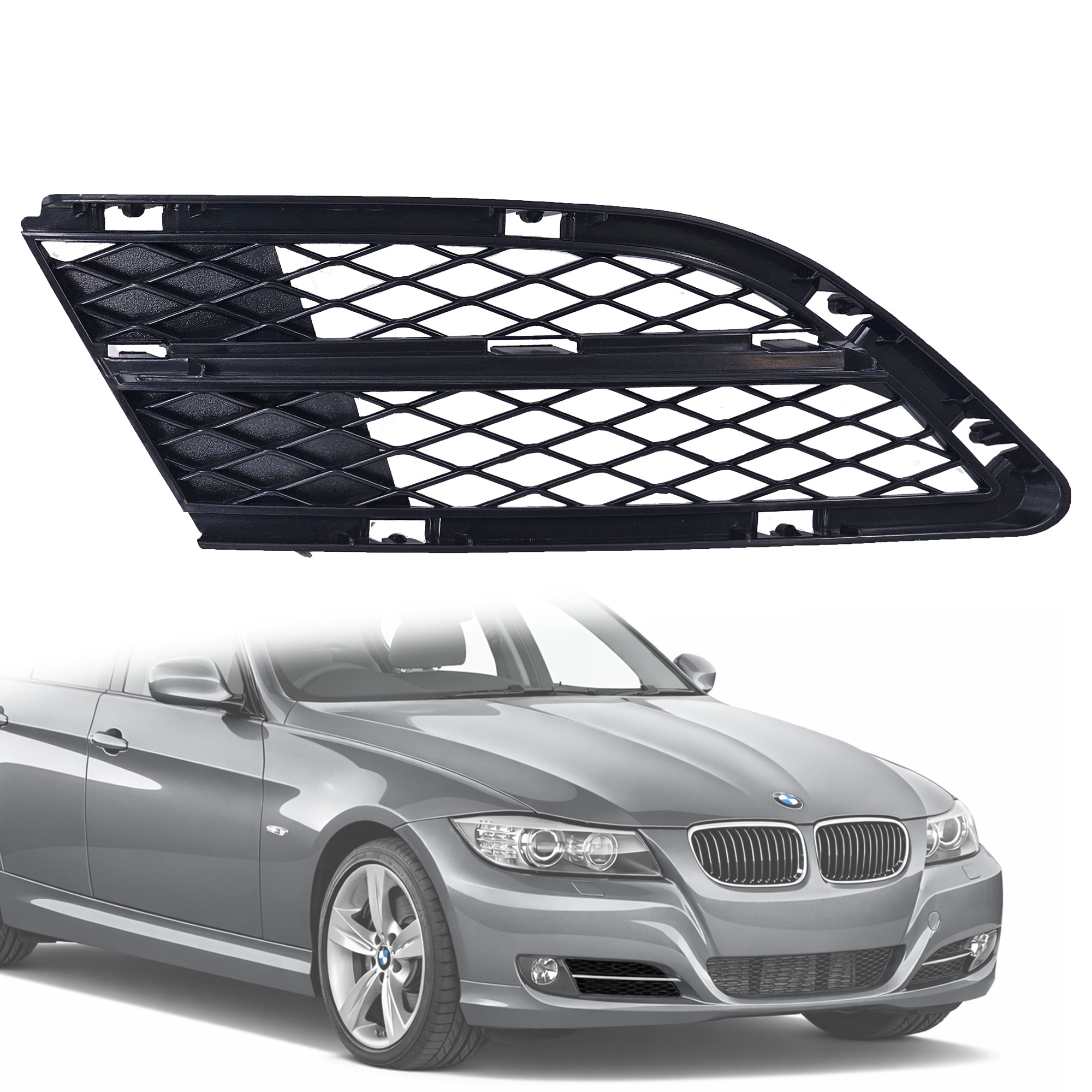 Решетка за десен халоген в предна броня на BMW 3 серия E90 E91 LCI / F
