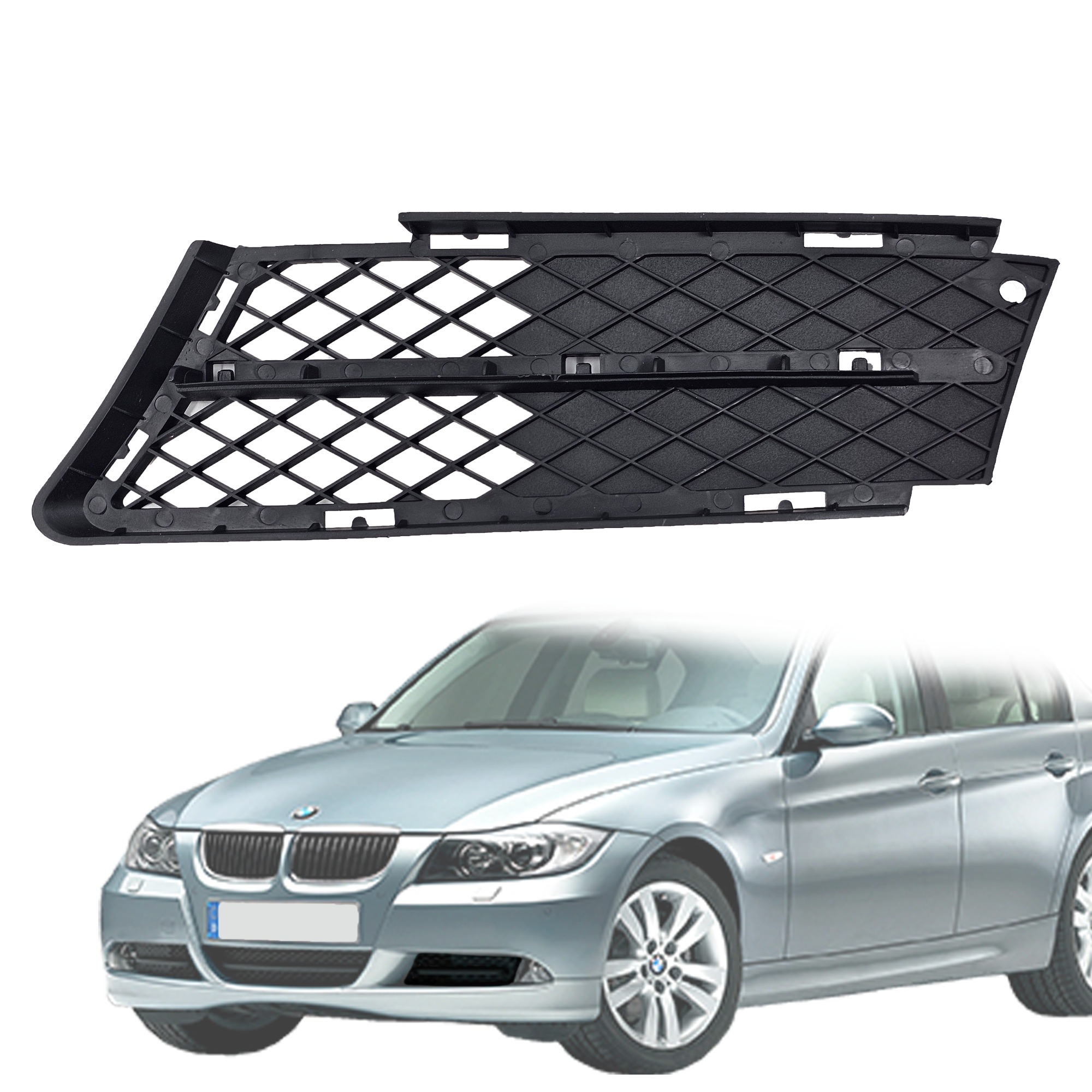 Решетка за ляв халоген в предна броня на BMW 3 серия E90 E91 (2005-200