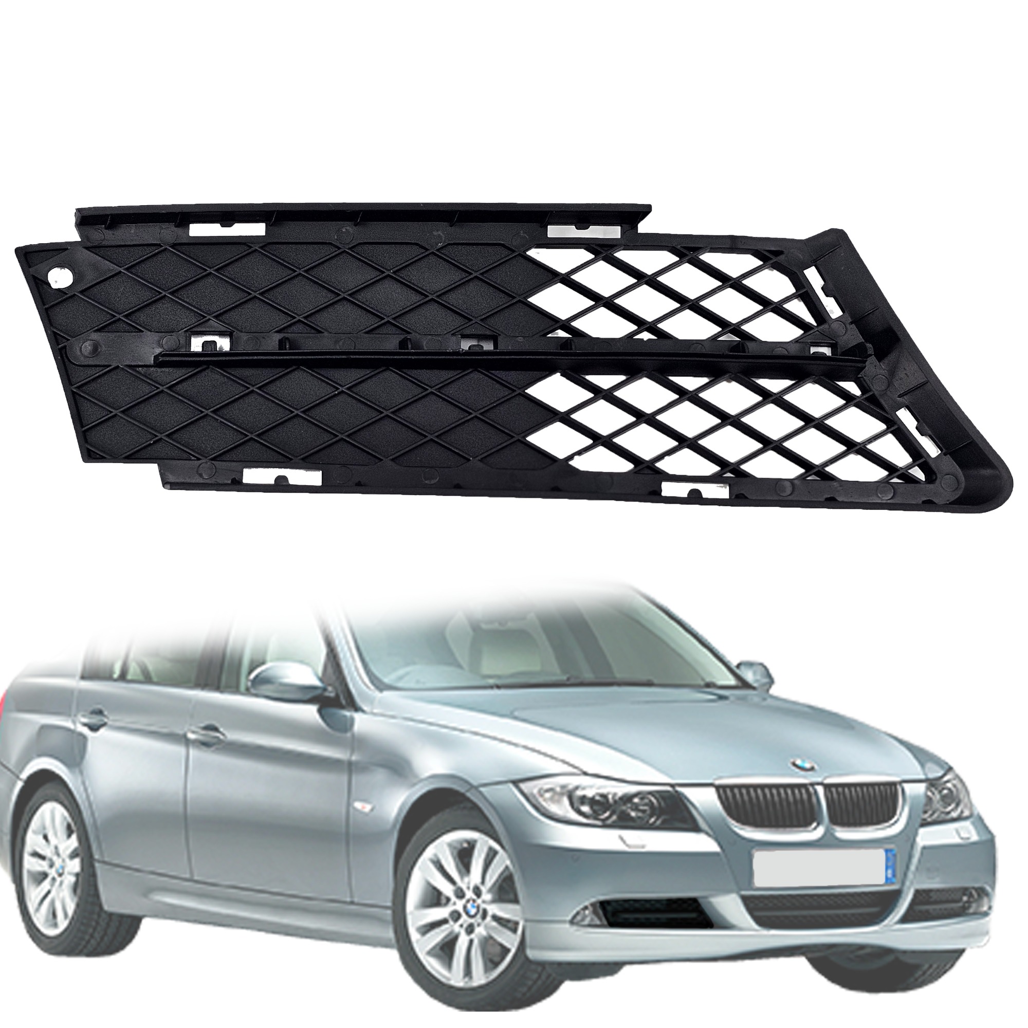 Решетка за десен халоген в предна броня на BMW 3 серия E90 E91 (2005-2