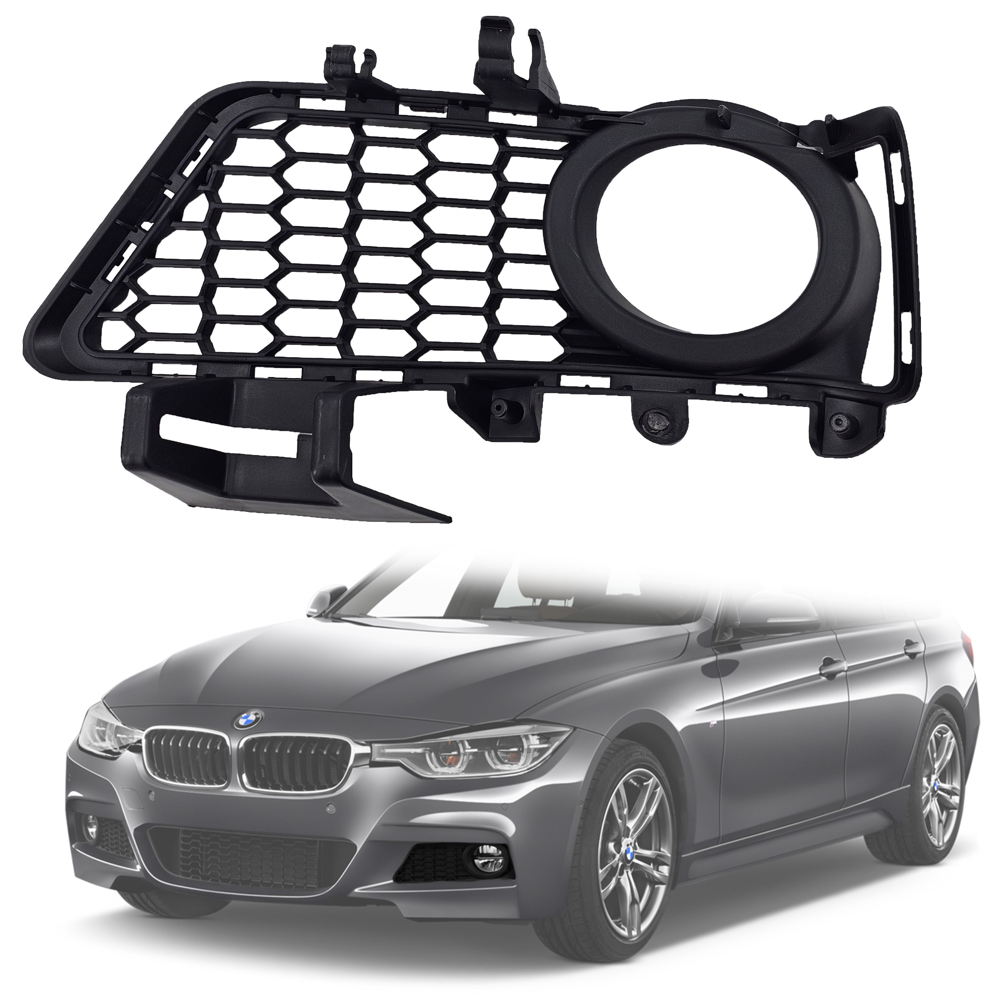 Решетка за ляв халоген на BMW 3 серия F30 F31 LCI / Facelift M пакет (