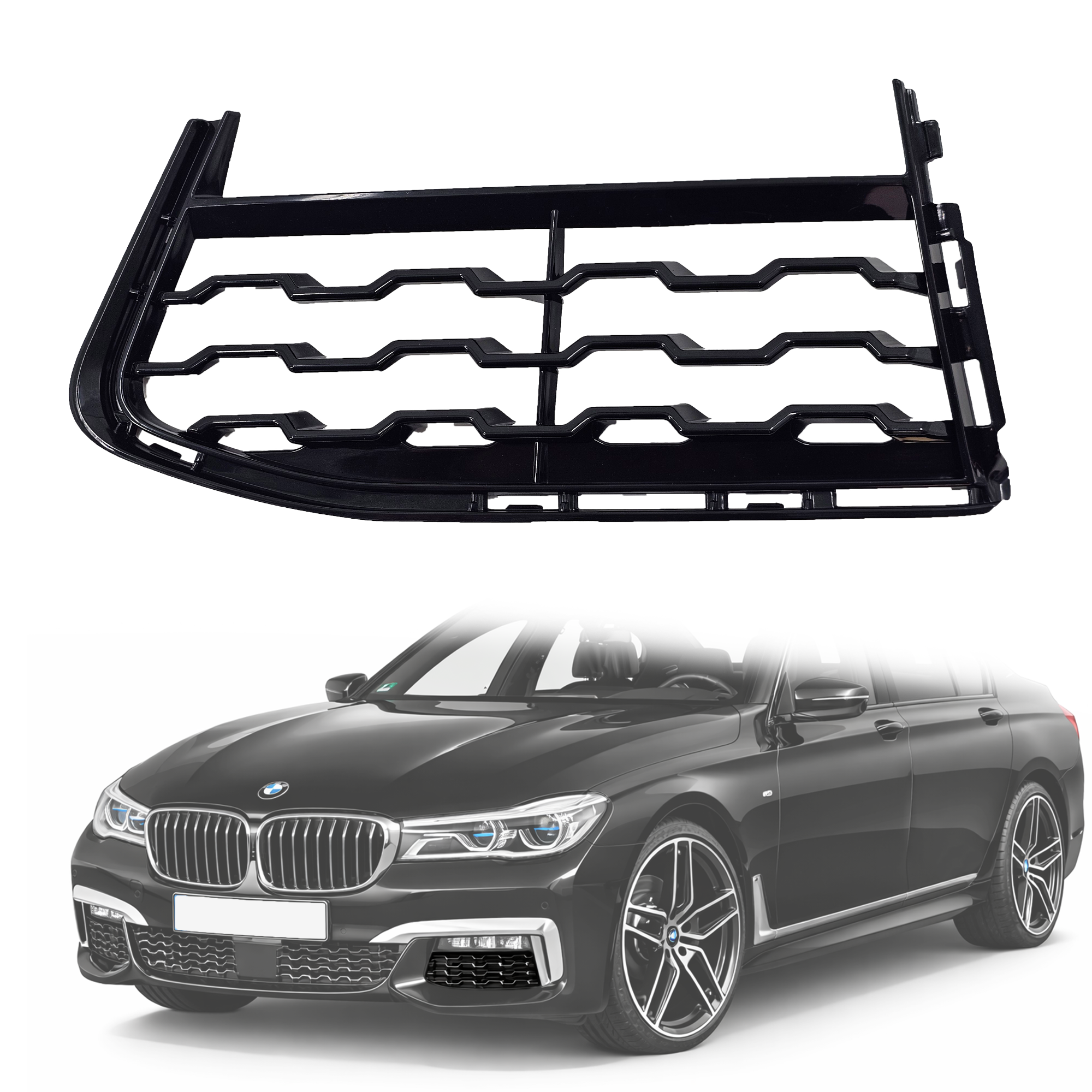 Решетка за ляв халоген с отвори за BMW 7 серия G11 G12 M пакет (2015-2