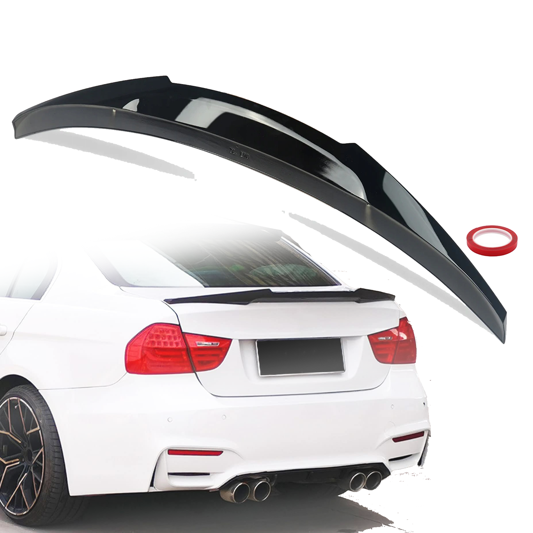 Лип спойлер за багажник M4 style на BMW 3 серия E90 (2005-2011), черен