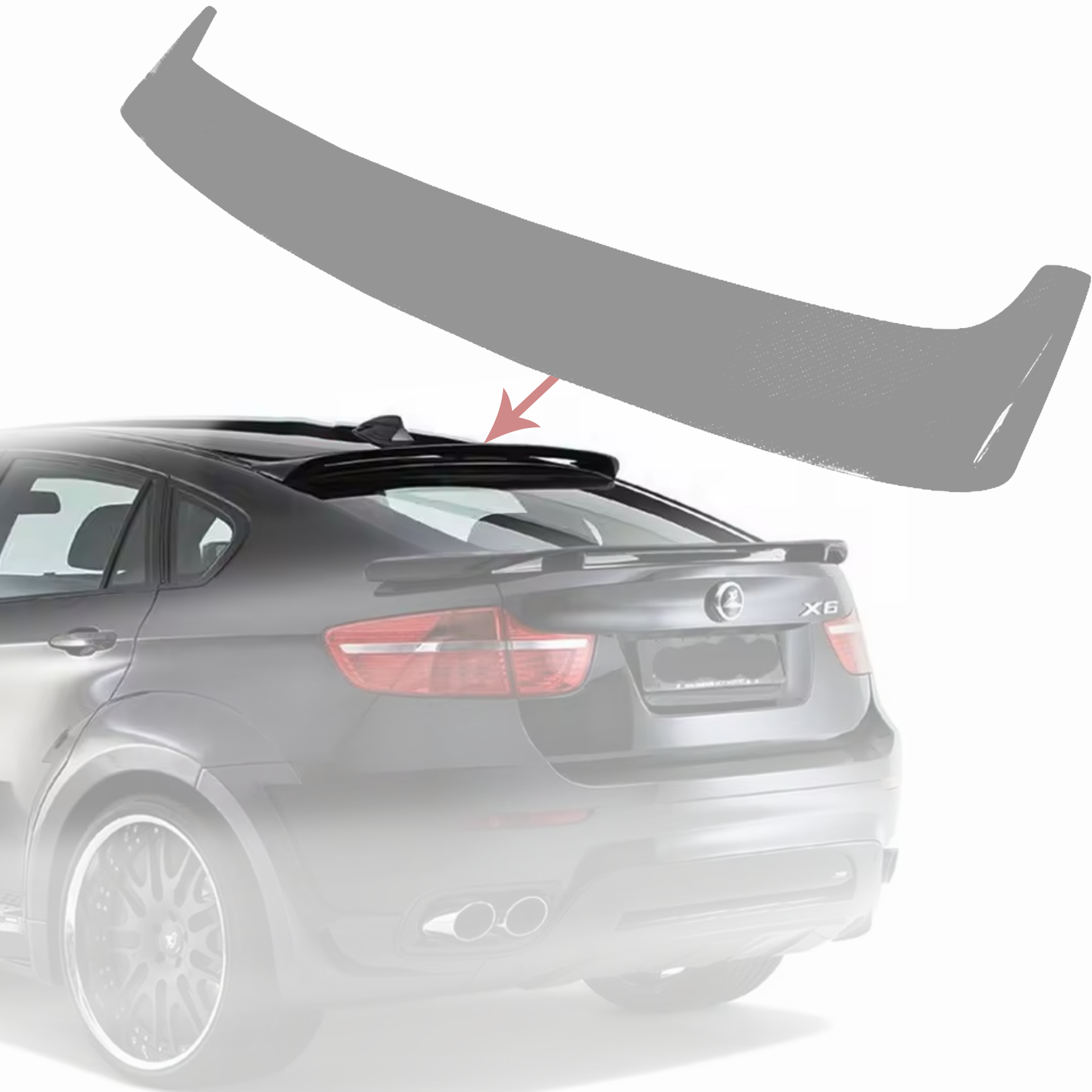 Лип спойлер за таван на BMW X6 E71 (2007-2014), подготвен за боядисван