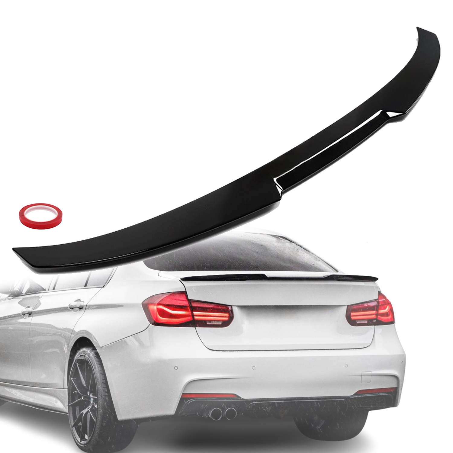 Спойлер за багажник M4 style на BMW 3 серия F30 (2011-2019), черен гла