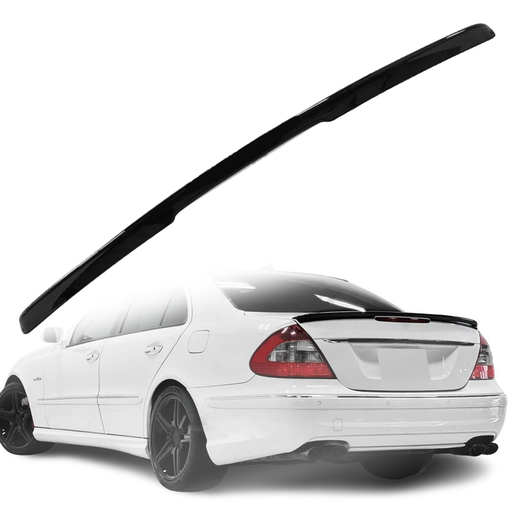 Лип спойлер за багажник на Mercedes E class W211 (2001-2009), черен гл