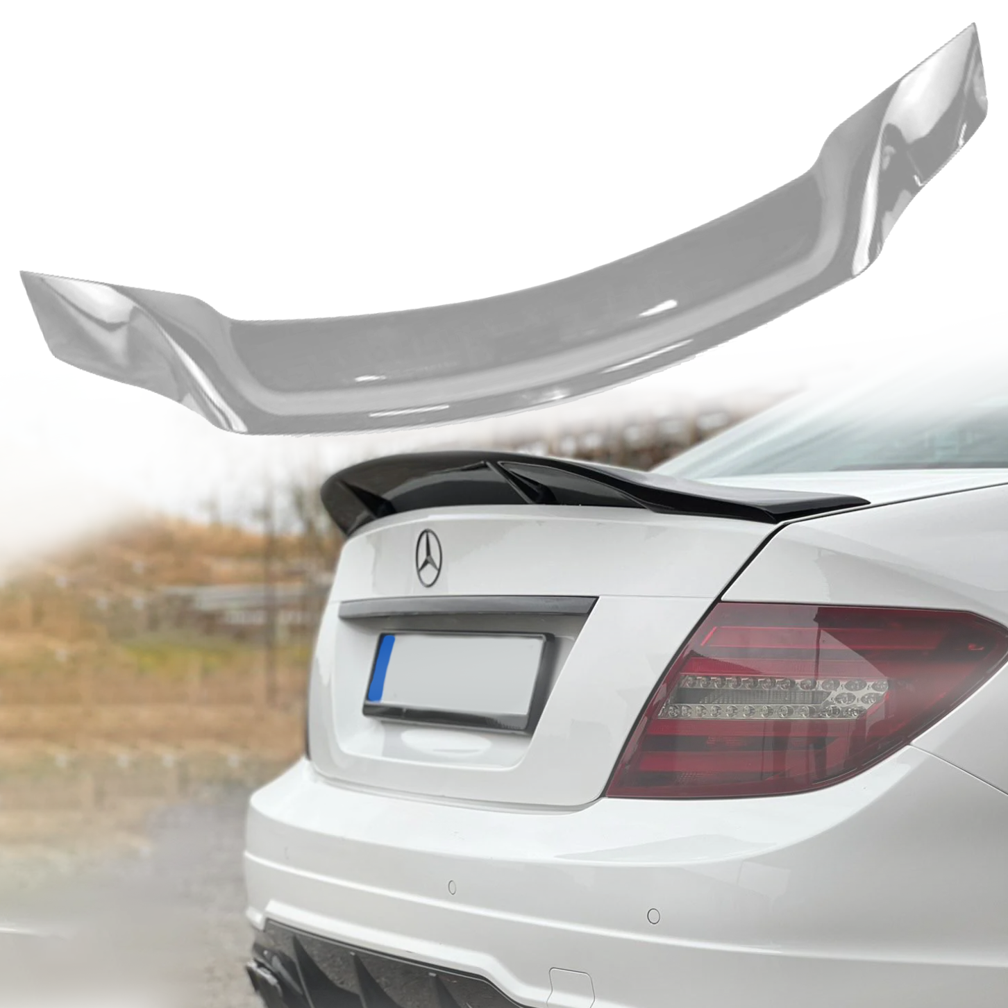 Лип спойлер за багажник R style на Mercedes C class W204 (2006-2014), 
