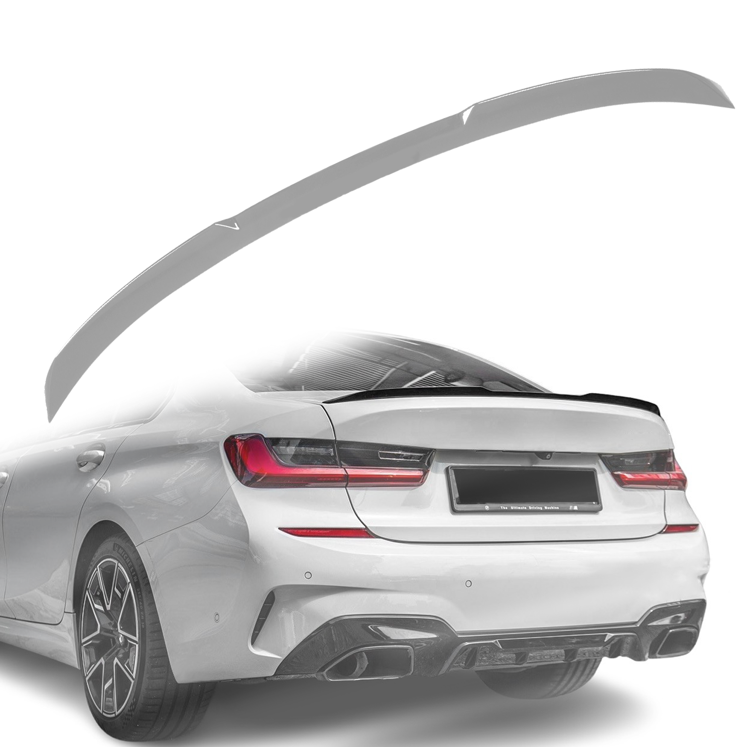 Лип спойлер за багажник M3 style на BMW 3 серия G20 (2018+), подготвен