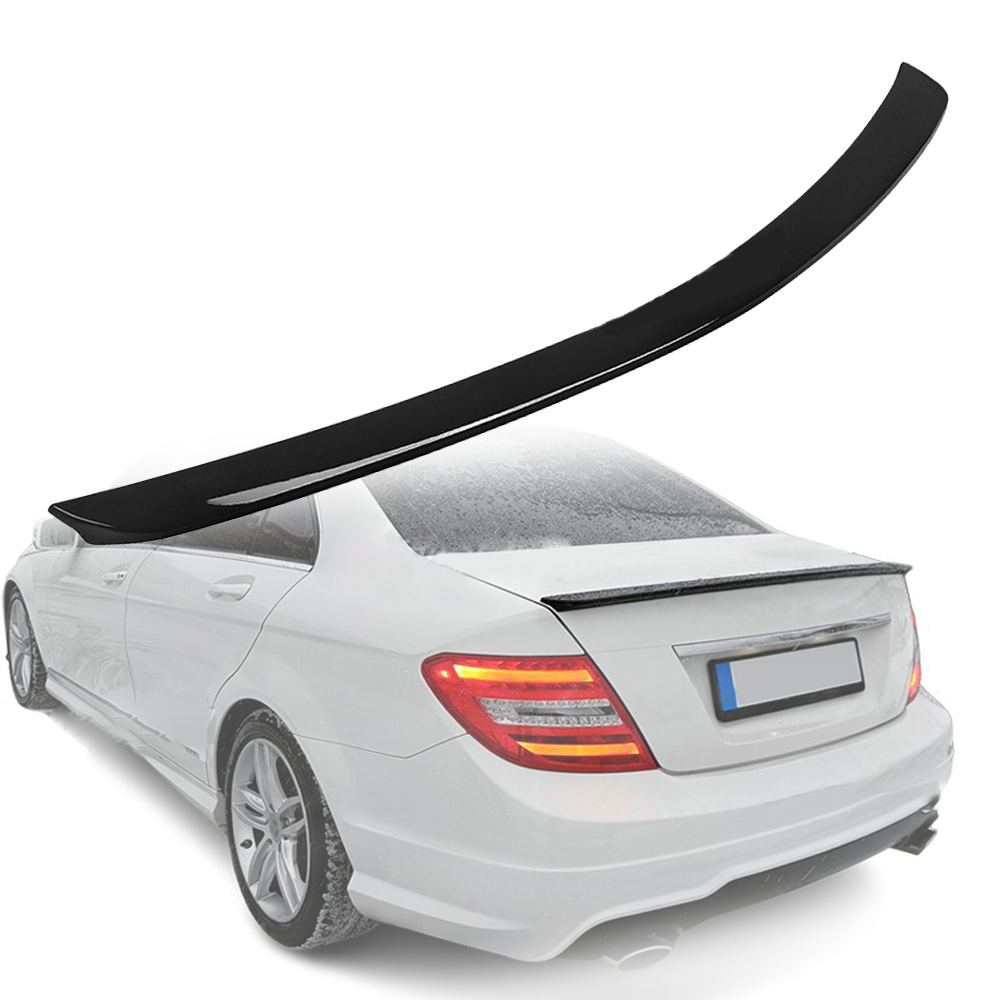 Лип спойлер за багажник на Mercedes C class W204 (2006-2014), черен гл