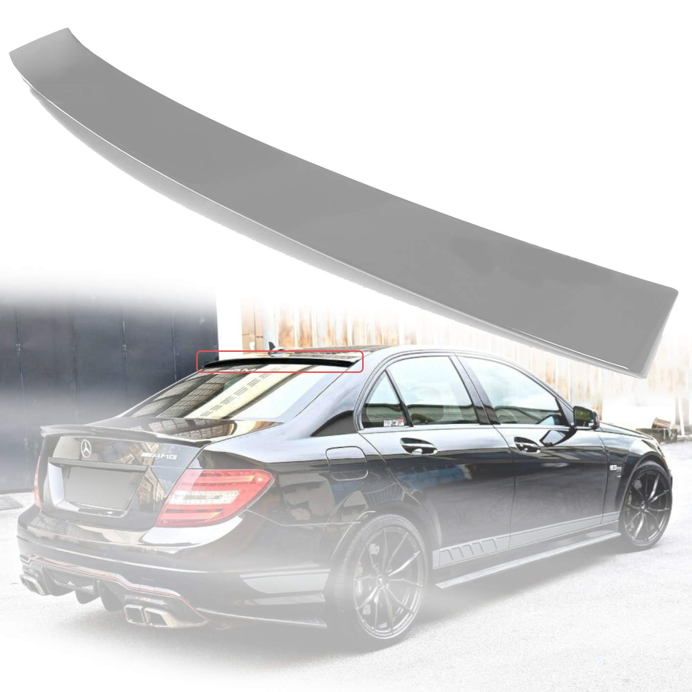 Заден спойлер за таван на Mercedes C class W204 (2006-2014), подготвен