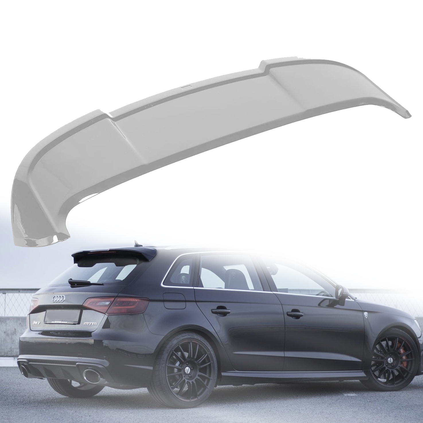 Заден спойлер за таван на Audi A3 8V (2014-2020), подготвен за боядисв