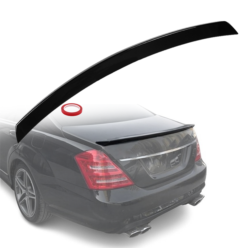 Лип спойлер за багажник на Mercedes S class W221 (2005-2013г.), черен 