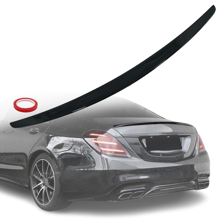 Лип спойлер за багажник на Mercedes S class W222 (2013-2020г.), черен 