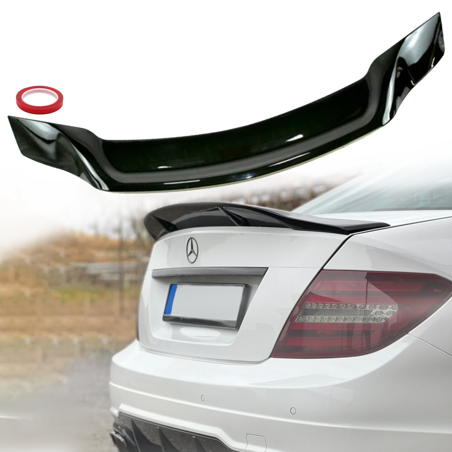 Лип спойлер за багажник R style на Mercedes C class W204 (2006-2014), 