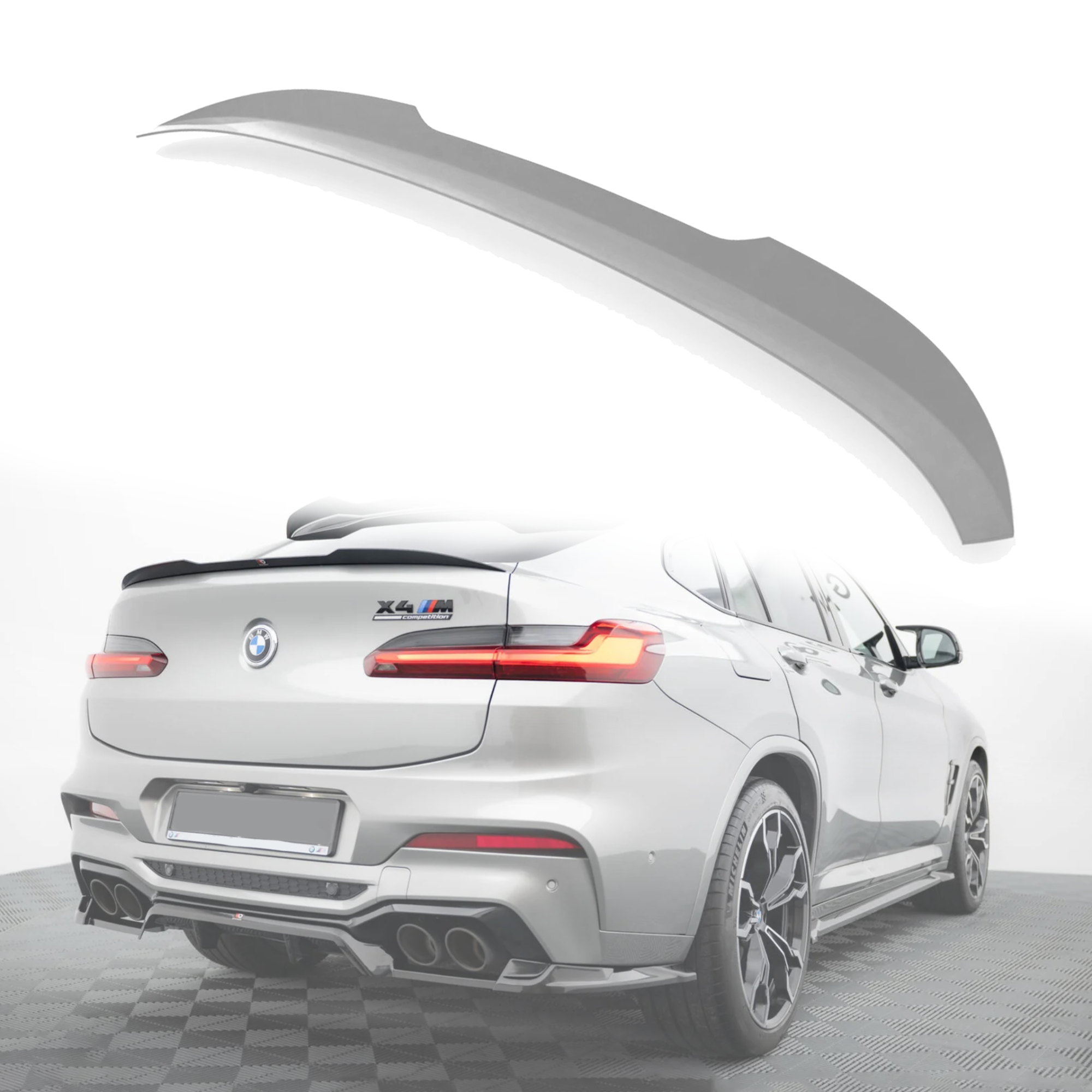 Заден лип спойлер за багажник на BMW X4 G02 (2019+), подготвен за бояд