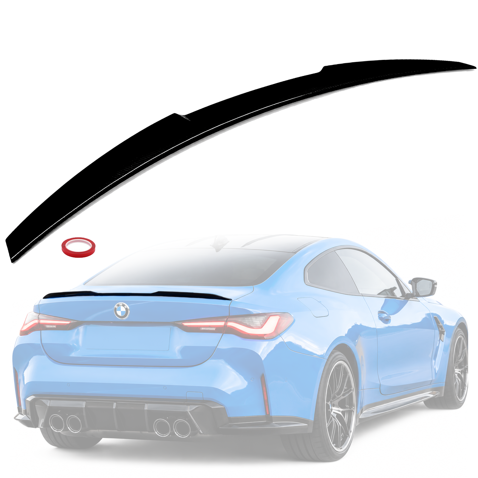Лип спойлер за багажник на BMW 4 серия G22 M3 style (2021+), черен гла