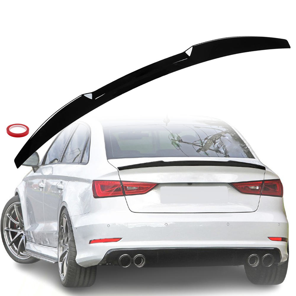 Лип спойлер за багажник на Audi A3 8V M4 Style (2014-2020), черен глан