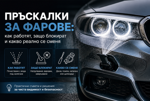 Пръскалки за фарове: как работят, защо блокират и какво реално се сменя