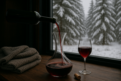 Защо декантирането на виното е особено важно през зимата?
